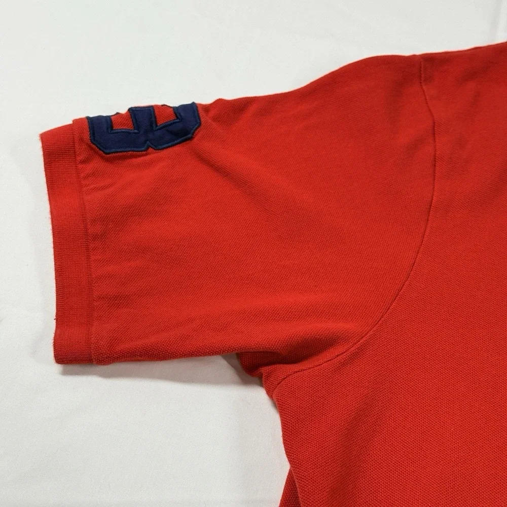 Polo Ralph Lauren Big Pony Polo Shirt Red Blue Size 2XLT Tall Mesh Pony Rugby